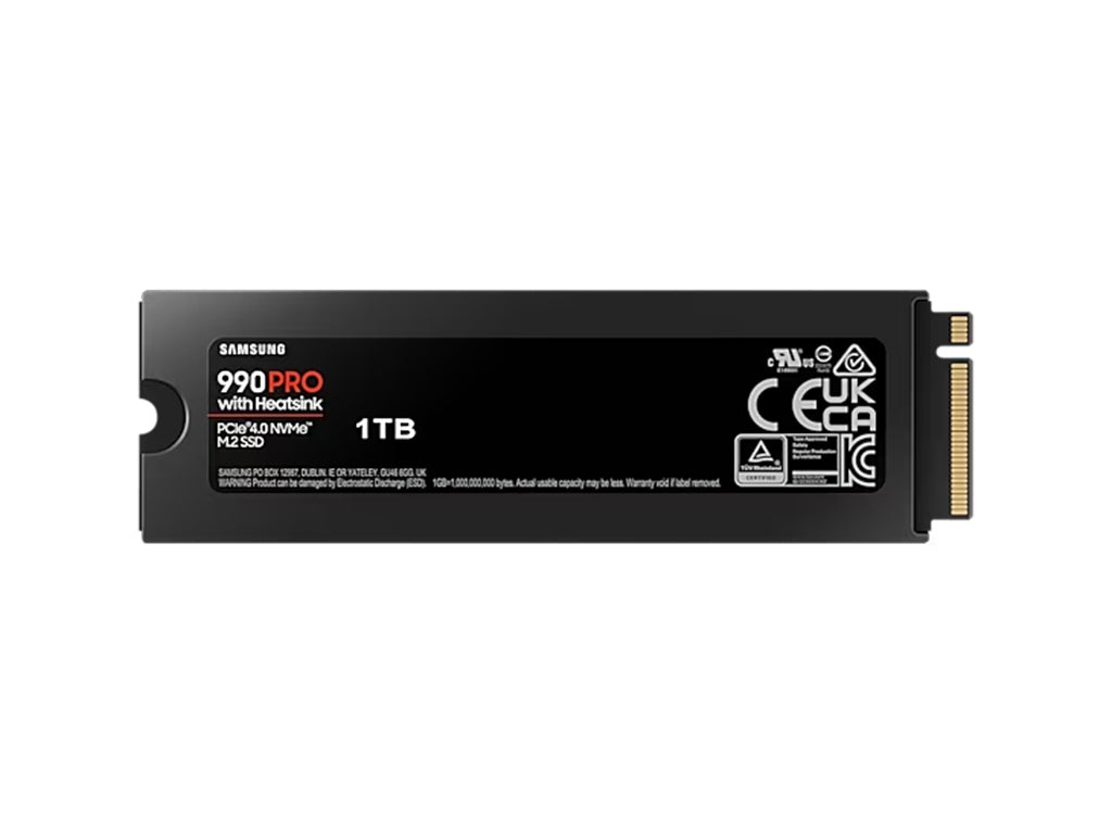 SSD 1TB M.2 80mm PCI-e 4.0 x4 NVMe, V-NAND, Samsung 990 PRO HeatSink (MZ-V9P1T0CW)