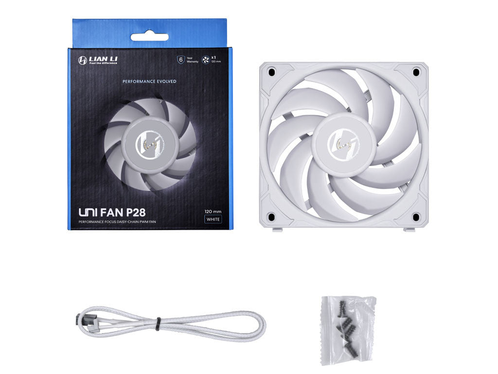 Ventilator za ohišje Lian Li UNI FAN P28 PWM 120mm, bel