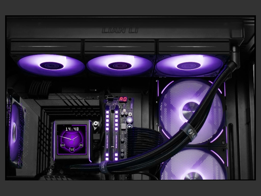 Komplet za tekočinsko hlajenje AIO Liquid Cooler Lian Li GALAHAD II LCD 360, ARGB, črn