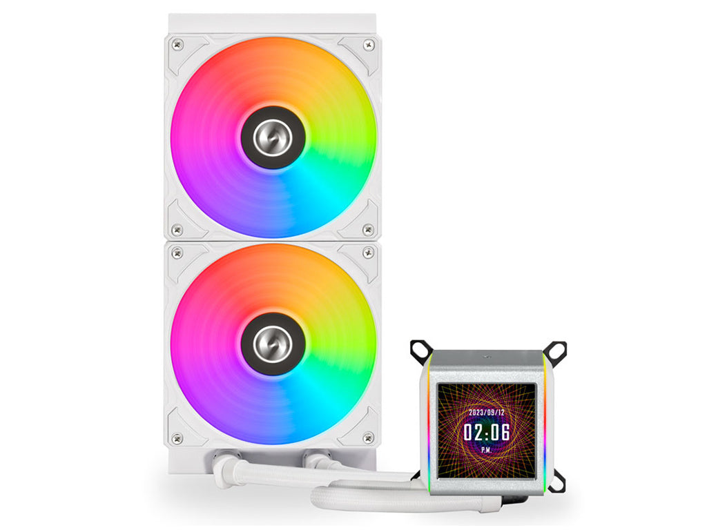 Komplet za tekočinsko hlajenje AIO Liquid Cooler Lian Li GALAHAD II LCD 280, ARGB, bel