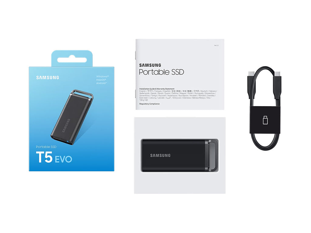 SSD 2TB Type-C USB 3.2 Gen1 V-NAND UASP, Samsung T5 Evo, črn (MU-PH2T0S/EU)