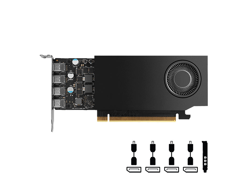 Grafična kartica NVIDIA RTX A400, 4GB GDDR6, PCIe 4.0 x8, 4x mDP-DP, Low Profile, PNY