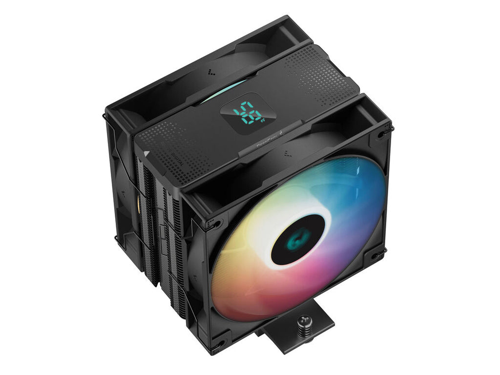 Hladilnik za procesor DeepCool AG400 Digital Plus ARGB, 2x 120mm, črn