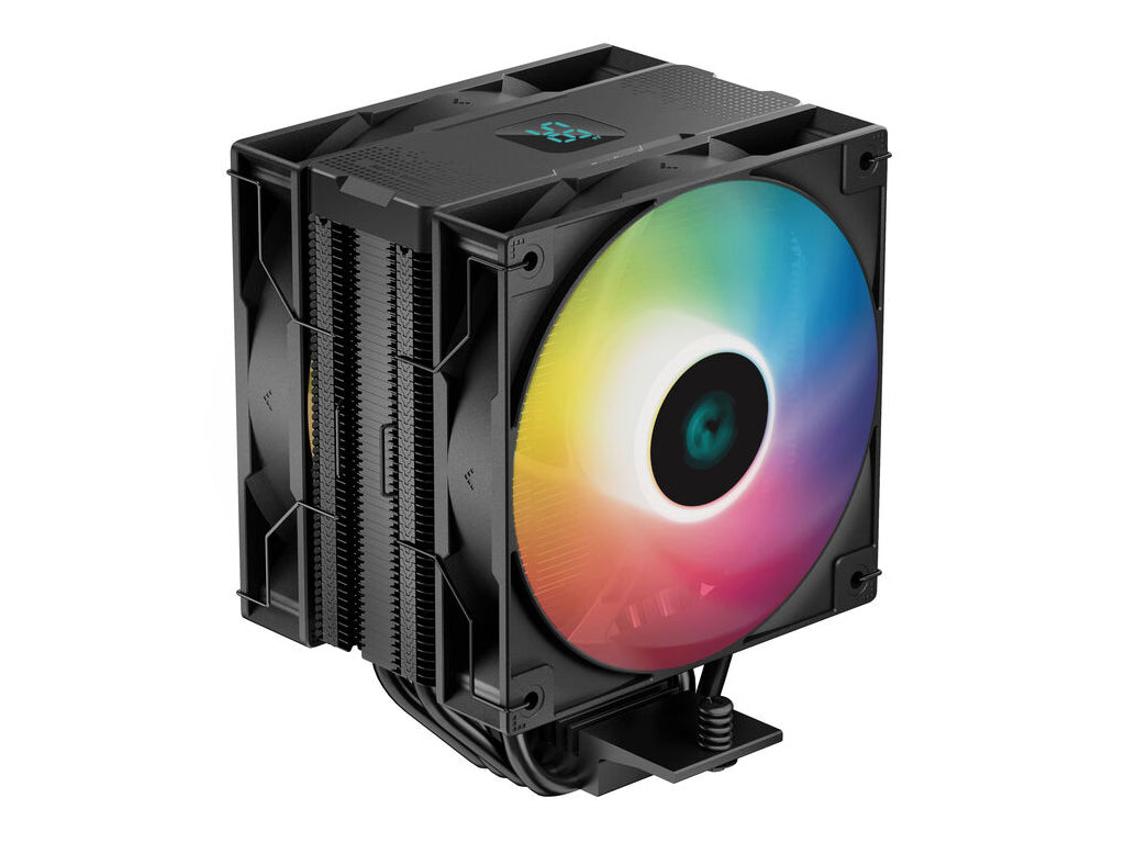 Hladilnik za procesor DeepCool AG400 Digital Plus ARGB, 2x 120mm, črn