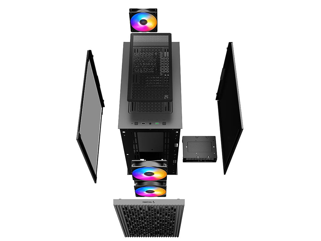 Računalniško ohišje DeepCool MATREXX 40 3FS, Micro-ATX, kaljeno steklo, črno