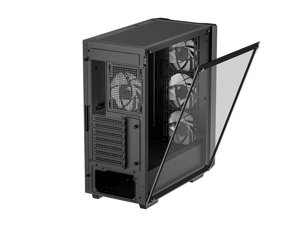 Računalniško ohišje DeepCool CC560 ARGB V2, ATX, RGB, kaljeno steklo, črno
