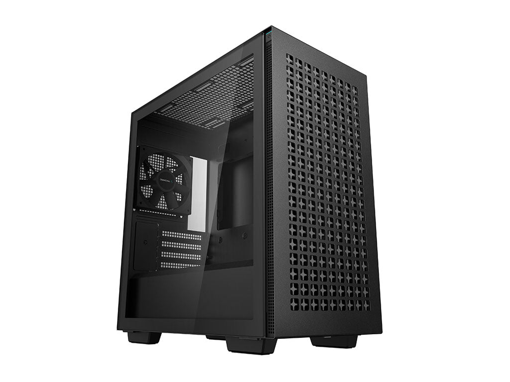 Računalniško ohišje DeepCool CH370, Micro-ATX, kaljeno steklo, črno