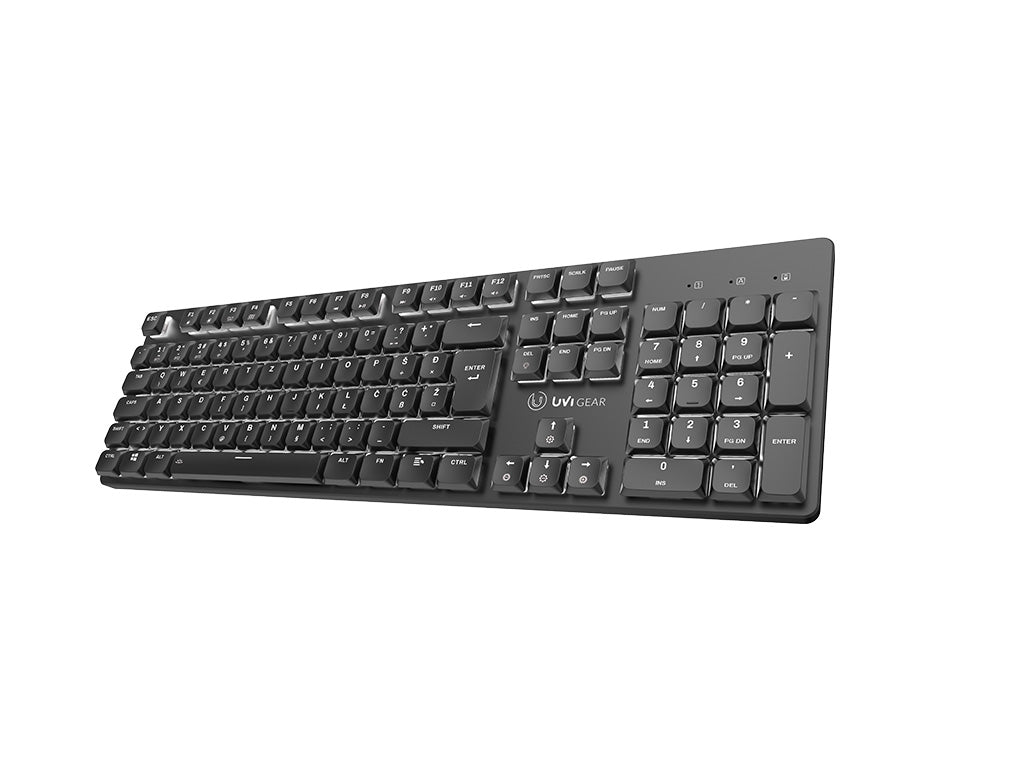 Tipkovnica UVI LEAF Wireless, Bluetooth 5.3, Tiha rdeča stikala, USB, SLO