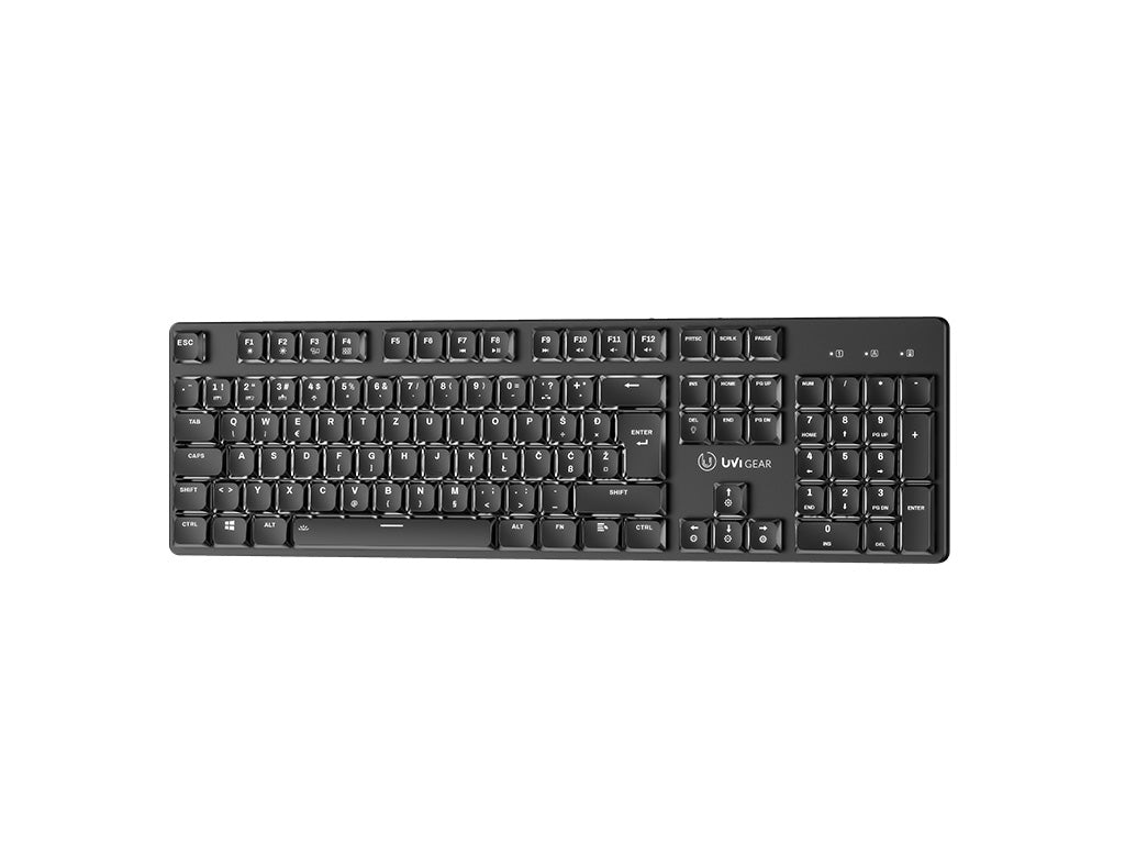 Tipkovnica UVI LEAF Wireless, Bluetooth 5.3, Tiha rdeča stikala, USB, SLO