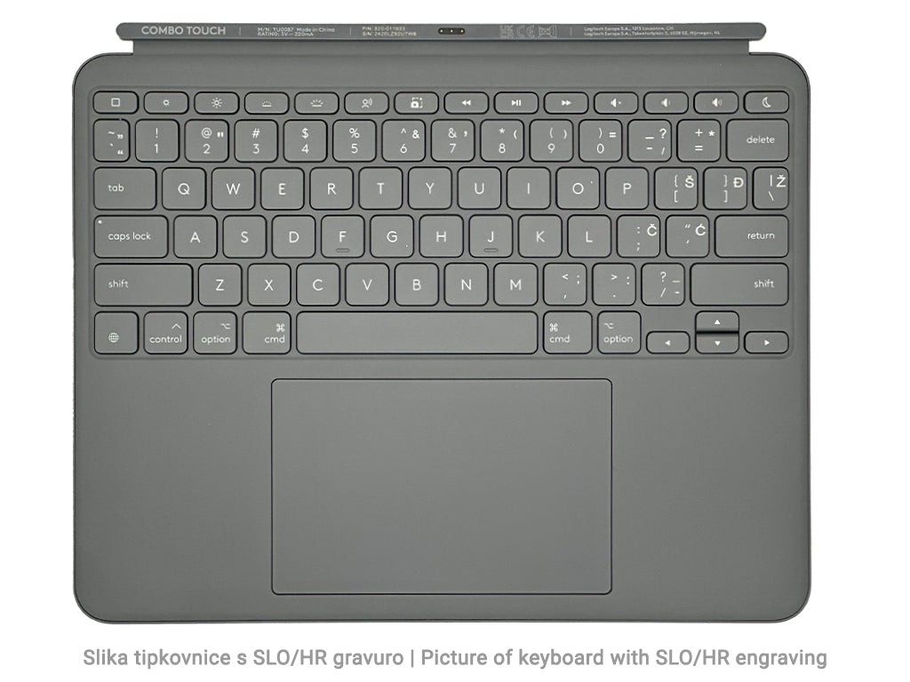 Ovitek s tipkovnico Logitech Combo Touch za iPad Air 13", M2, M3, siv, Slo g.