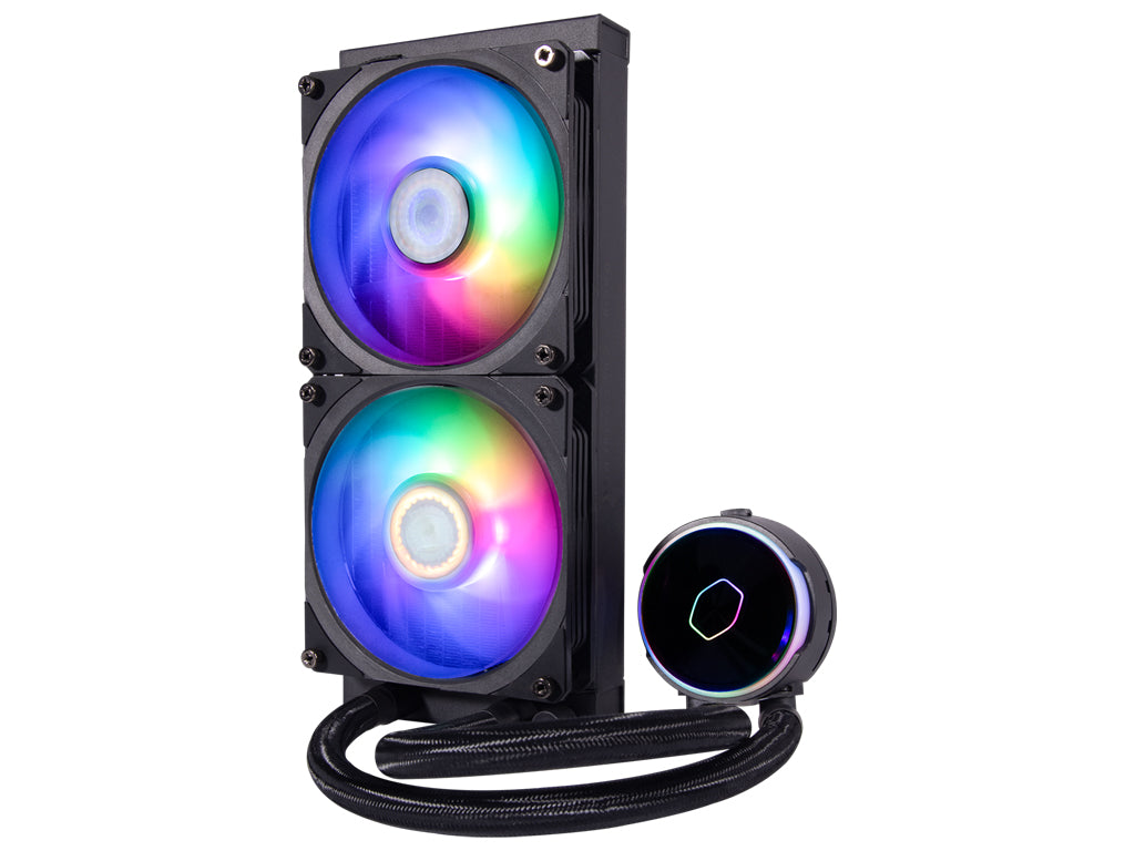 Komplet za tekočinsko hlajenje AIO Liquid Cooler Cooler Master MasterLiquid PL240 Flux, 240mm, ARGB, črn