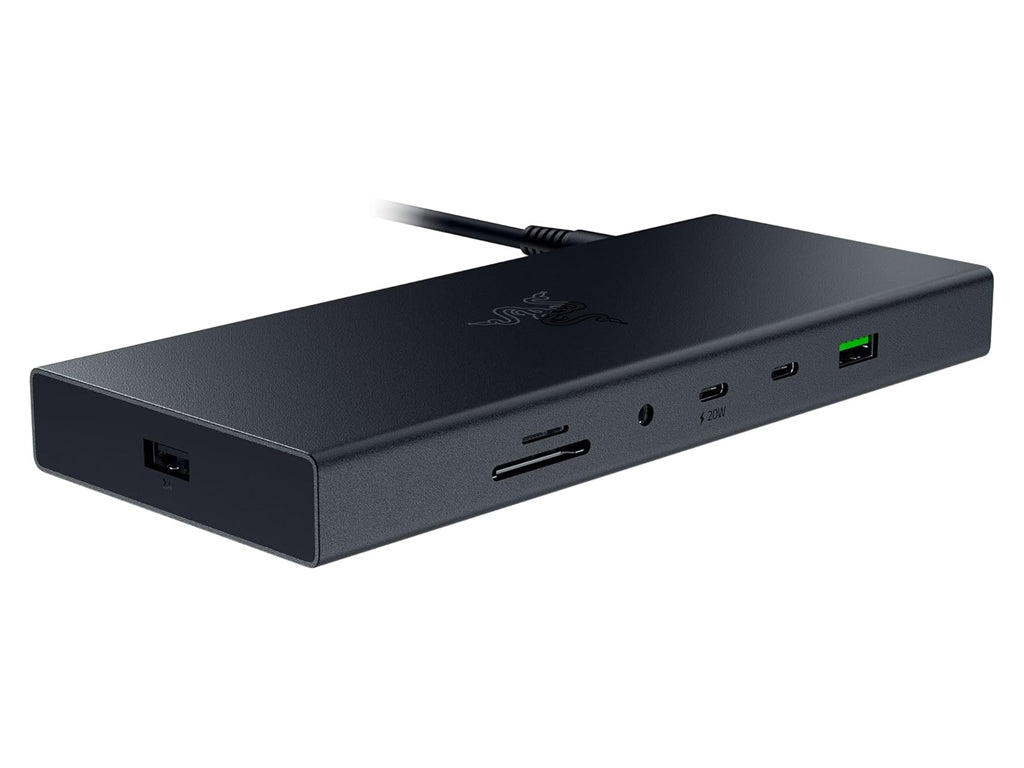 Priključna postaja USB-C Razer USB 4 Dock, 14 v 1, 4xUSB-A, 3xUSB-C, HDMI, DP, RJ45, AUX, mSD/SD, črna