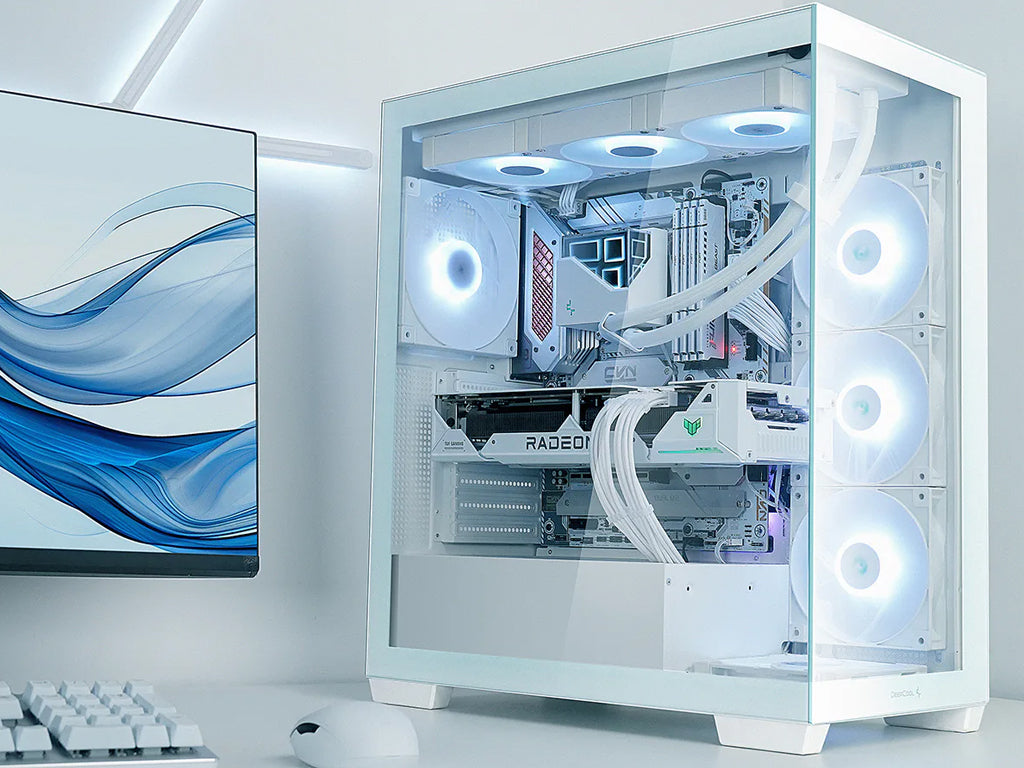 Računalniško ohišje DeepCool CG580 WH, ATX, Midi-Tower, kaljeno steklo, belo