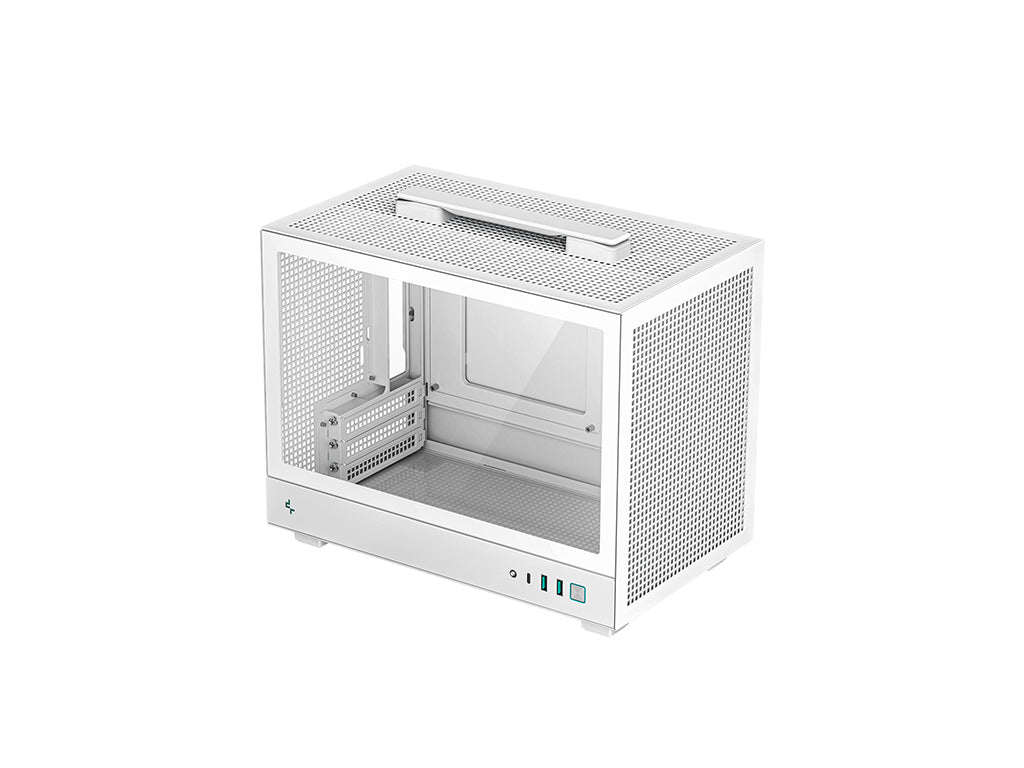 Računalniško ohišje DeepCool CH160 WH, Mini-ITX, Kaljeno steklo, belo