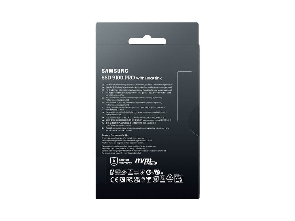 SSD 2TB M.2 80mm PCI-e 5.0 x4 NVMe 2.0, V-NAND TLC, Samsung 9100 PRO HeatSink (MZ-VAP2T0CW)