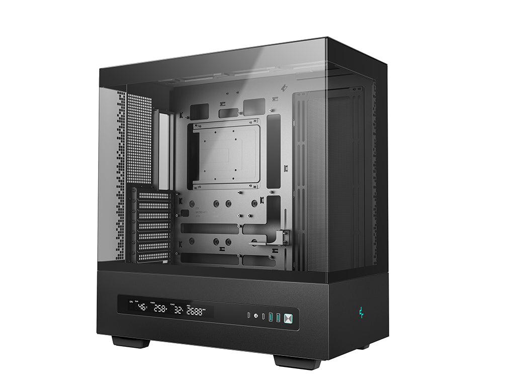 Računalniško ohišje DeepCool CH690 DIGITAL, ATX, Midi-Tower, LCD, kaljeno steklo, črno