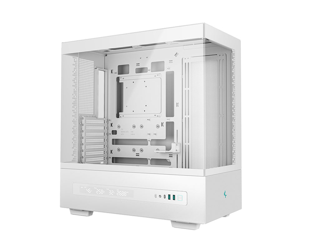 Računalniško ohišje DeepCool CH690 DIGITAL, ATX, Midi-Tower, LCD, kaljeno steklo, belo