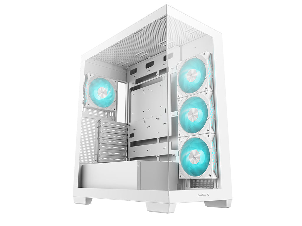 Računalniško ohišje DeepCool CG580 4F, ATX, Midi-Tower, kaljeno steklo, belo