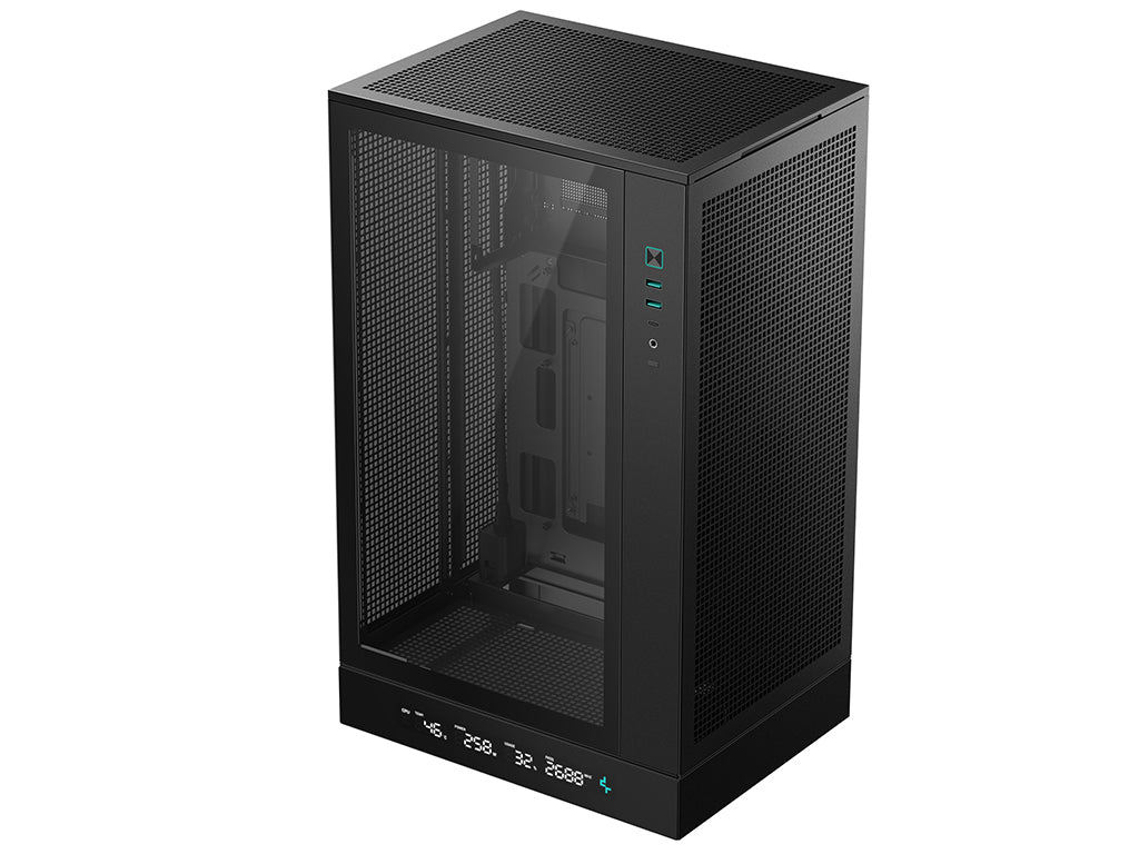 Računalniško ohišje DeepCool CH270 DIGITAL, Micro-ATX, LCD, Kaljeno steklo, črno
