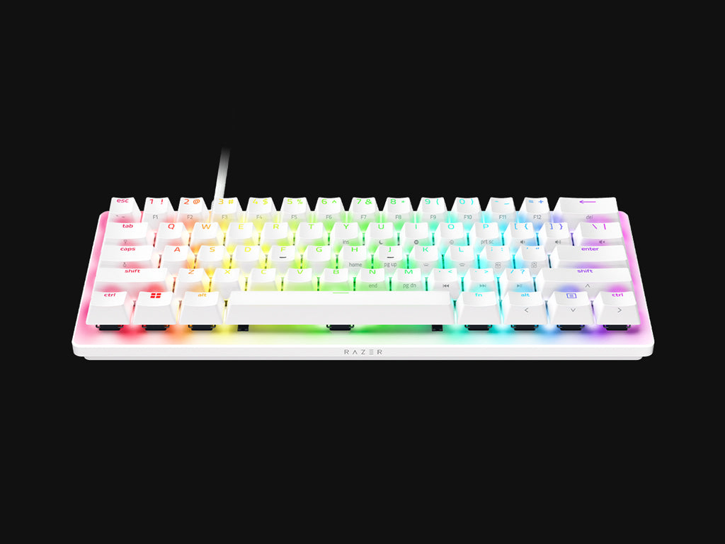 Tipkovnica Razer Huntsman V3 Pro Mini, Bela, RGB, PBT, Analogna stikala Gen2, SLO g.