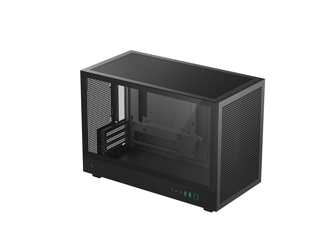 Računalniško ohišje DeepCool CH260, Micro-ATX, kajeno steklo, črno