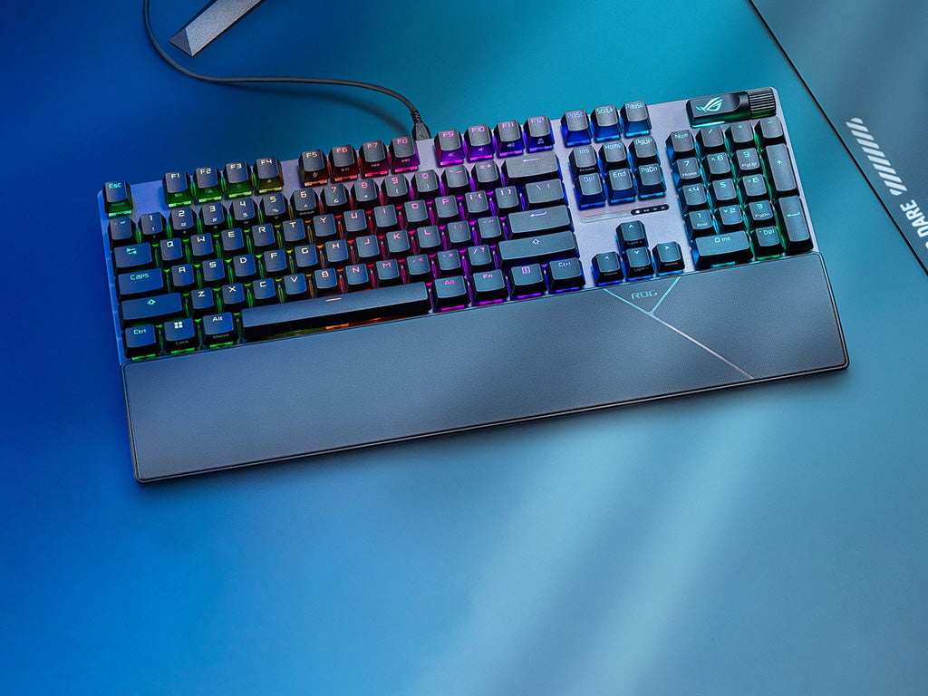 Tipkovnica ASUS ROG Strix Scope II X, ROG NX Snow V2, PBT, RGB, USB, US