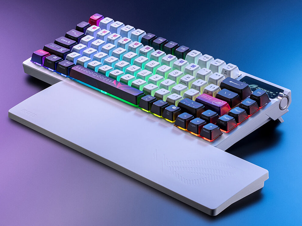 Tipkovnica ASUS ROG Azoth X Wireless, ROG NX Snow V2, OLED, RGB, USB, US