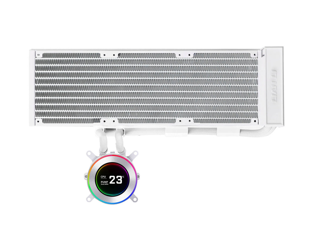 Komplet za tekočinsko hlajenje AIO Liquid Cooler Lian Li HydroShift II LCD-C 360 Fanless, bel