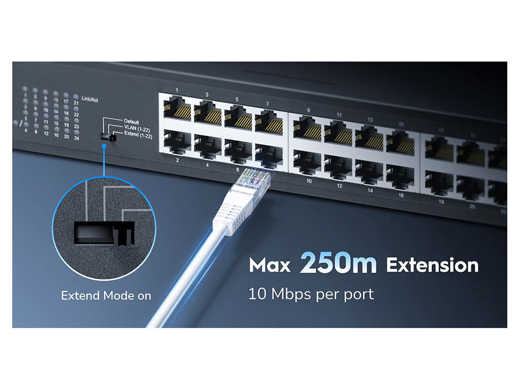 Switch CUDY GS1024E, Easy Smart, 24-Port, Gigabit, Rackmount, Light Managed