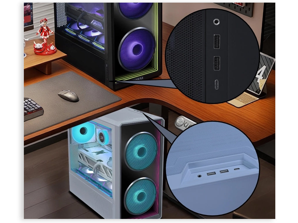 Računalniško ohišje Lian Li LANCOOL 217 INF, ATX, Midi-Tower, ARGB, Kaljeno steklo, črno