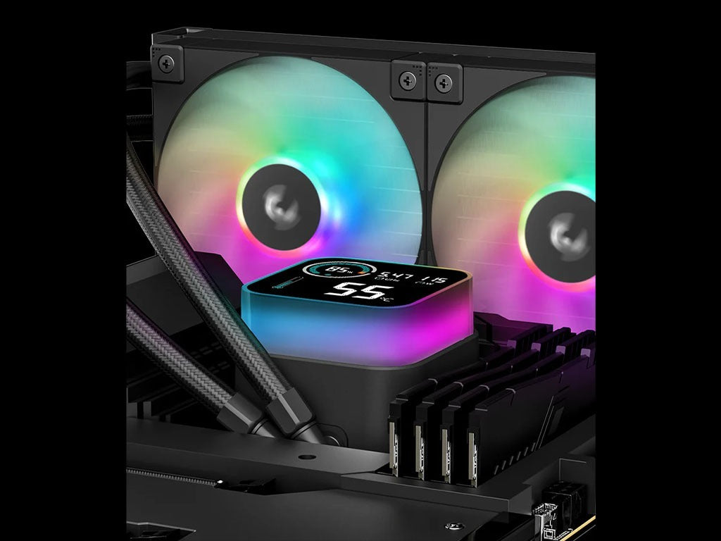 Komplet za tekočinsko hlajenje AIO Liquid Cooler DeepCool LQ360 ULTRA, 360mm, LCD, ARGB, črn