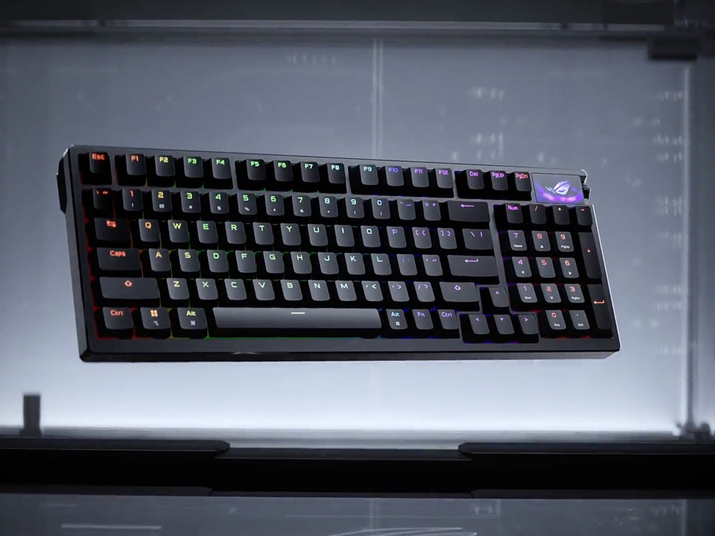 Tipkovnica ASUS ROG Azoth 96 HE Wireless, ROG HFX V2 Analog, PBT, OLED, RGB, USB, US