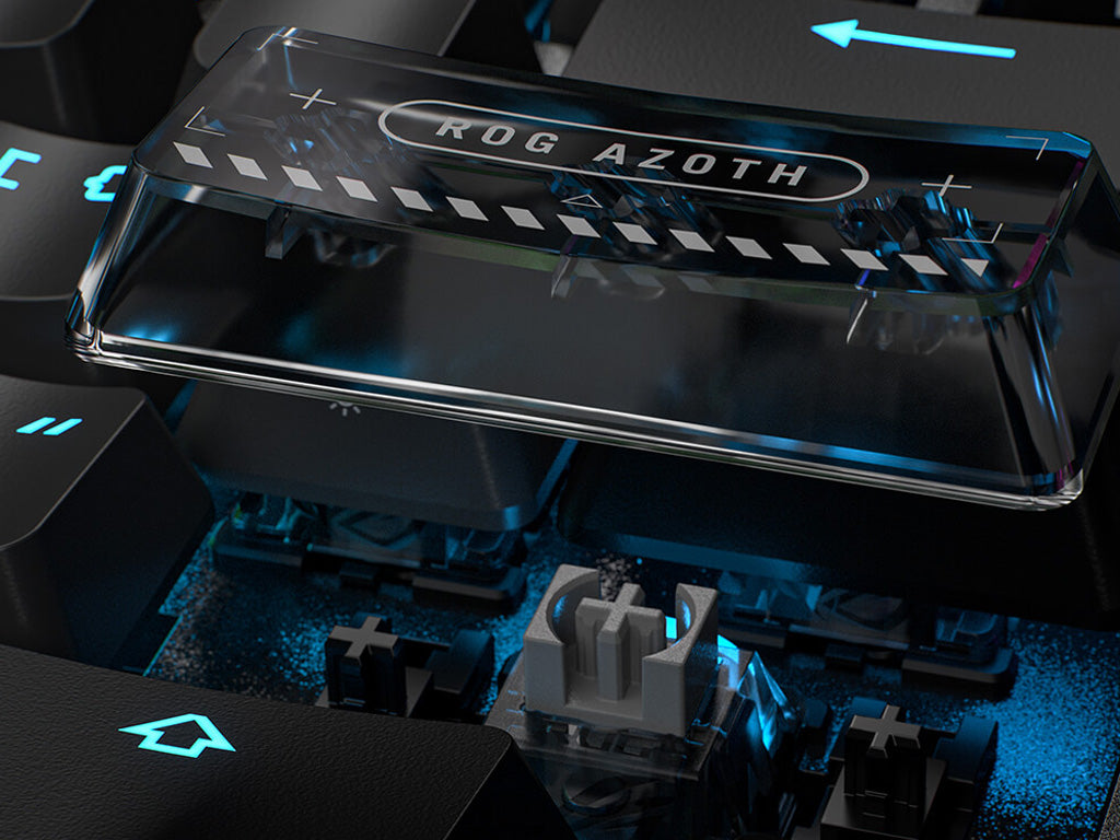 Tipkovnica ASUS ROG Azoth 96 HE Wireless, ROG HFX V2 Analog, PBT, OLED, RGB, USB, US