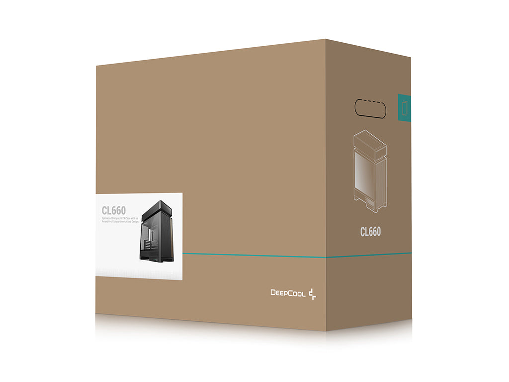 Računalniško ohišje DeepCool CL660, ATX, Midi-Tower, ARGB, kaljeno steklo, črno