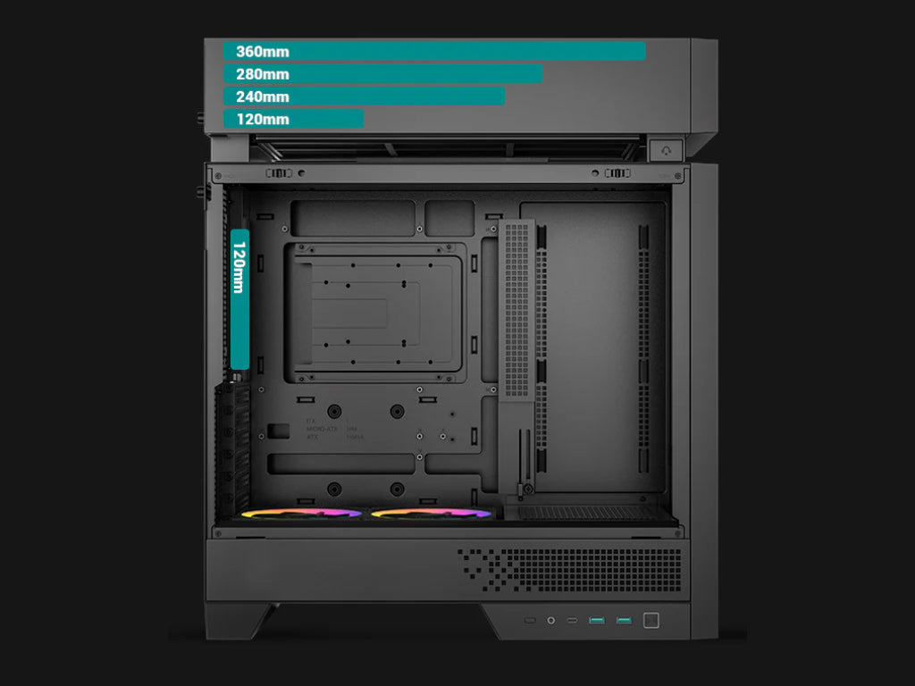 Računalniško ohišje DeepCool CL660, ATX, Midi-Tower, ARGB, kaljeno steklo, črno
