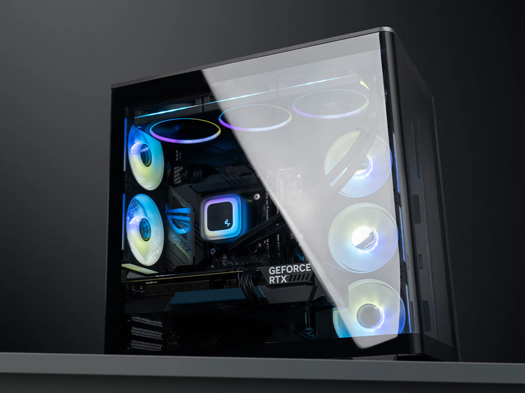 Računalniško ohišje DeepCool CG590U 5F, ATX, Midi-Tower, ARGB, ukrivljeno kaljeno steklo, črno