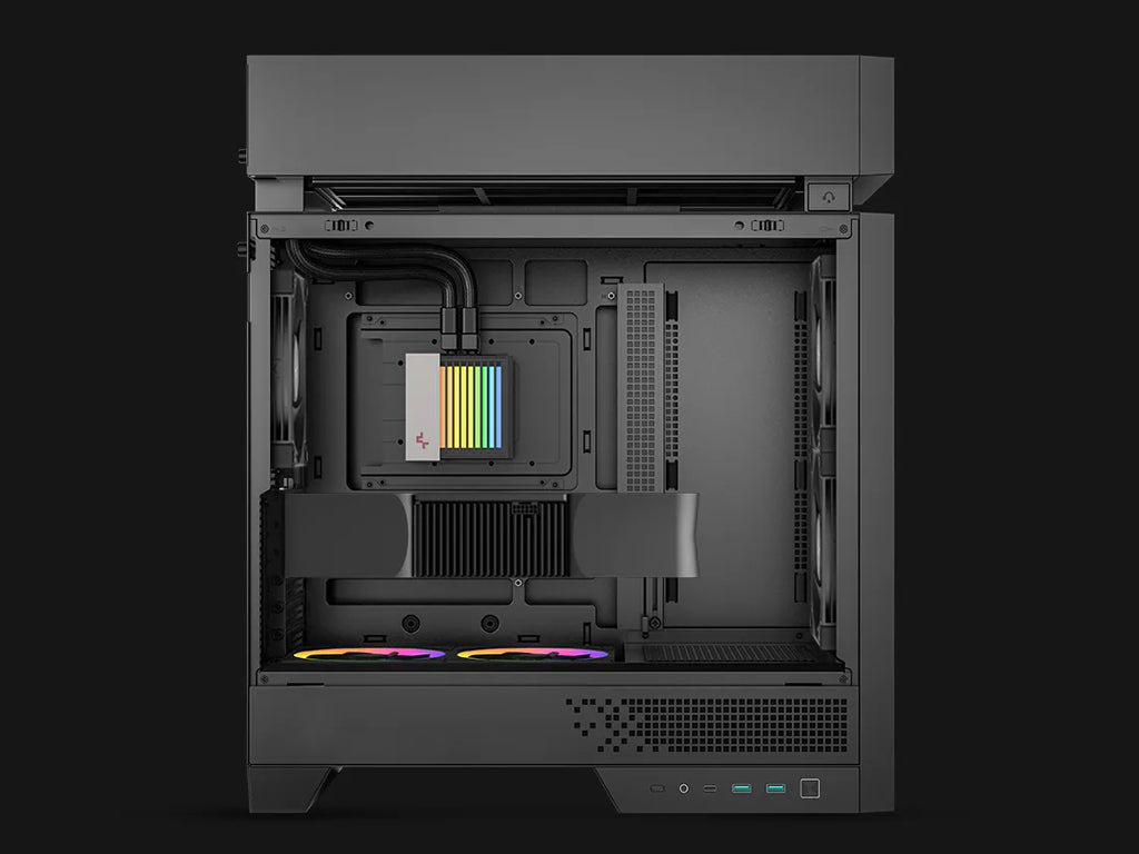 Računalniško ohišje DeepCool CL6600, AIO 360mm, ATX, Midi-Tower, ARGB, kaljeno steklo, črno