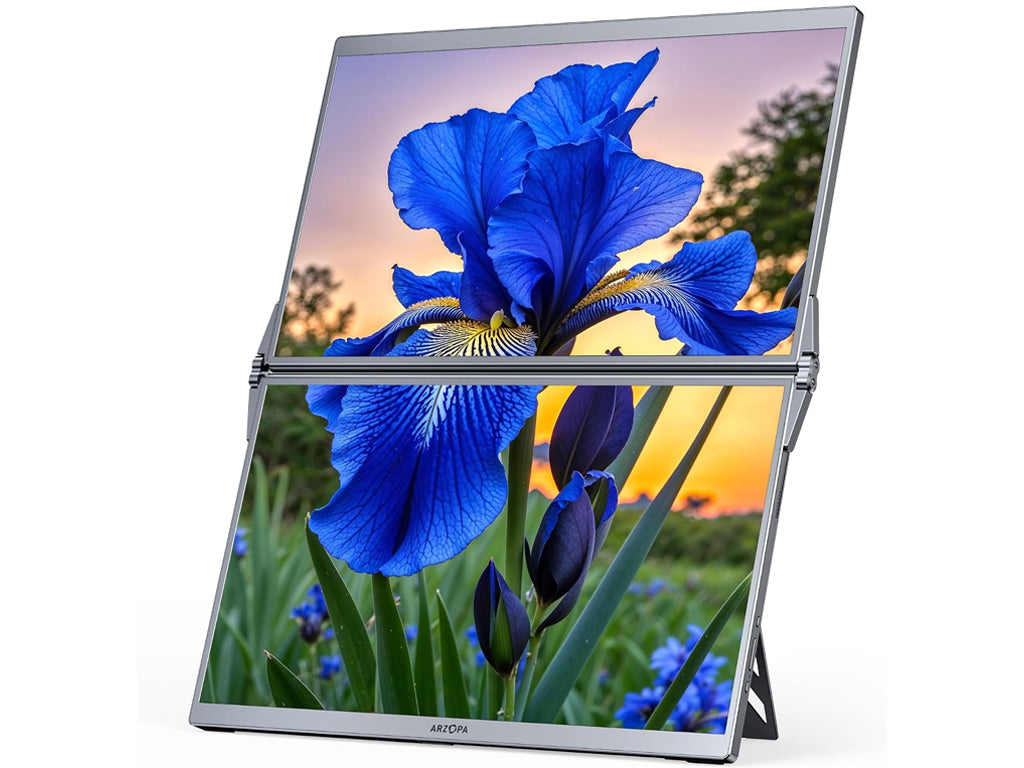 Prenosni monitor 15.6'' (40 cm), FullHD, IPS, 60Hz, dva zaslona, mHDMI, USB-C, zvočniki, ARZOPA E1
