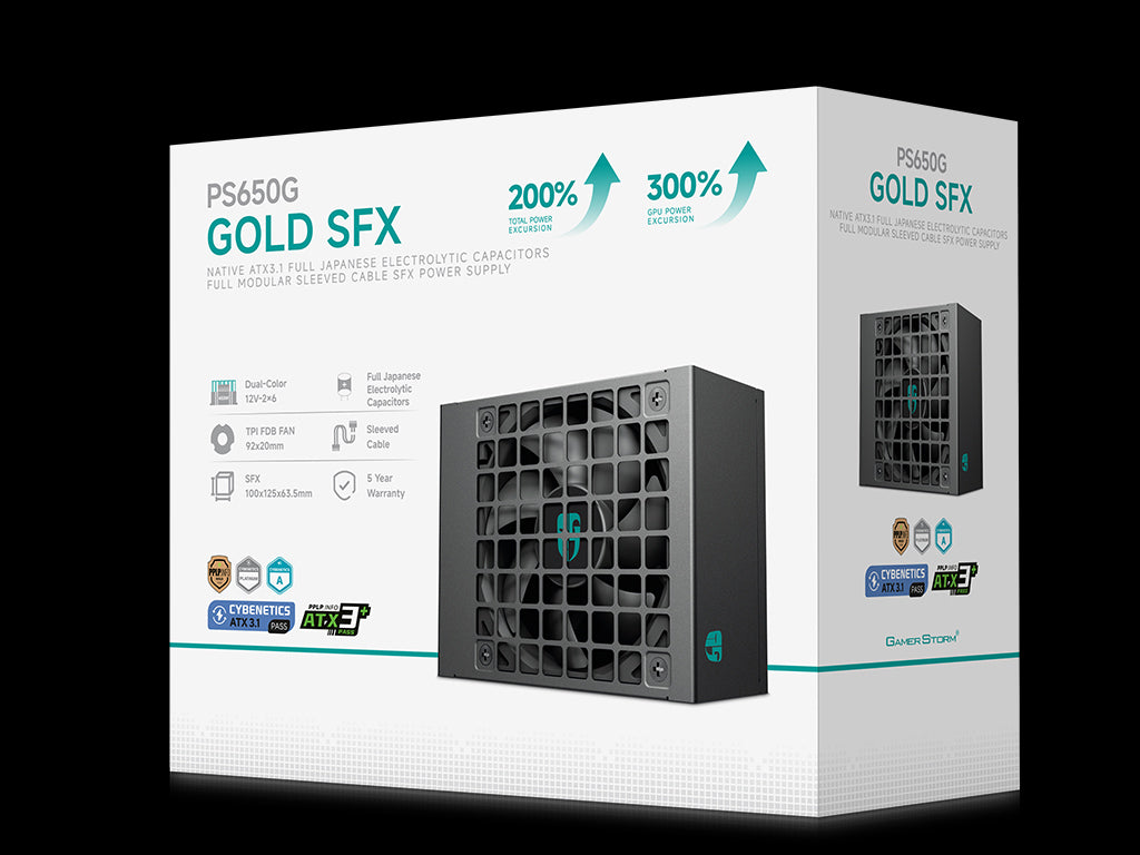 Napajalnik SFX Gamer Storm by DeepCool PS650G, 650W, Modularni, ATX 3.1, 12V-2×6, Gold
