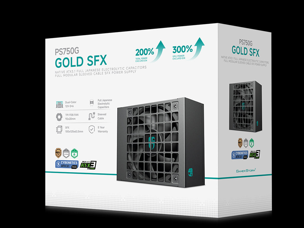 Napajalnik ATX Gamer Storm by DeepCool PS750G, 750W, Modularni, ATX 3.1, 12V-2×6, Gold