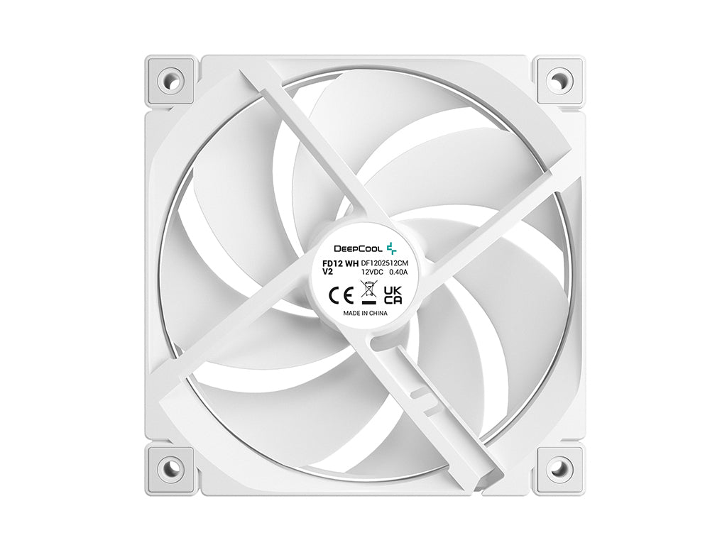Ventilator za ohišje DeepCool FD12 WH V2, PWM, 120mm, bel