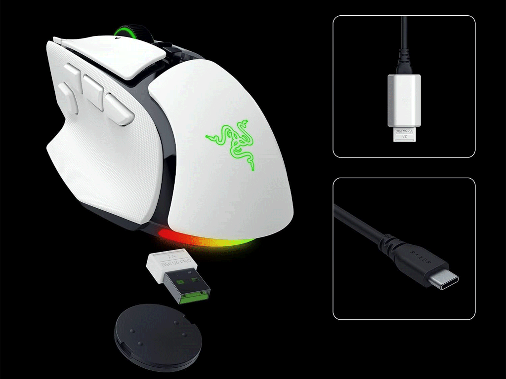 Miška Razer Basilisk V4 Pro, bela