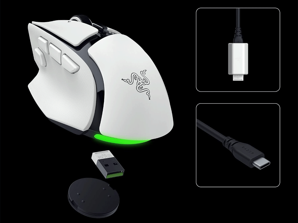 Miška Razer Basilisk V4 HyperSpeed, bela