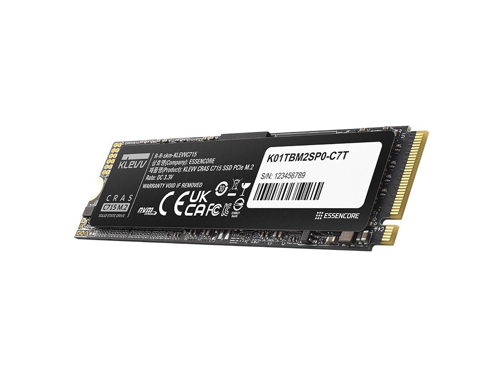 SSD 1TB M.2 80mm PCI-e 3.0 x4 NVMe, 3D TLC, Klevv Cras C715 (K01TBM2SP0-C7T)