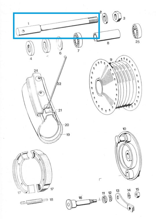 Os kolesa sprednja 12x178mm za Tomos Apn