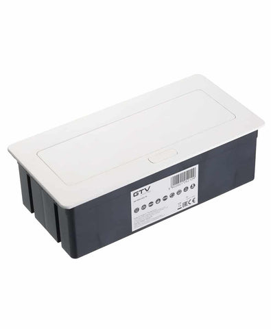 Vgradna vtičnica SOFT GTV | gumb za pult, mizo | 2x vtičnica | 2x usb Bela