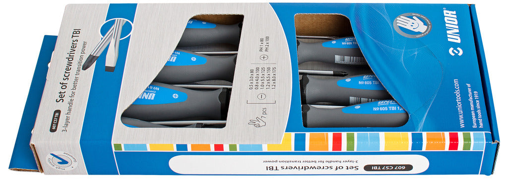 Unior izvijači ploščato križni TBI Art.607CS7TBI 5x PL/2x PH (611986)