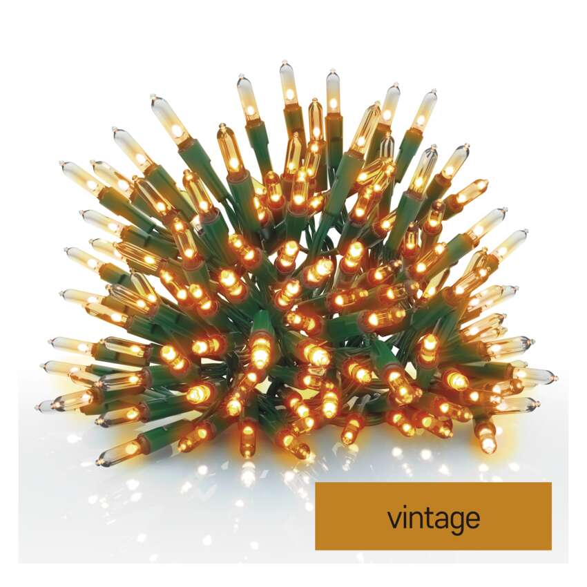 LED božična veriga – tradicionalna, 22,35 m, zunanja in notranja, vintage