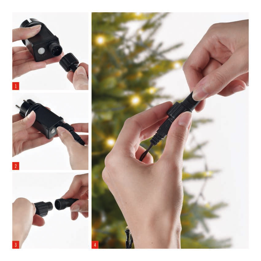 Osnovni komplet za povezovalne verige Standard, 10 m, zunanji, topla bela, časovnik