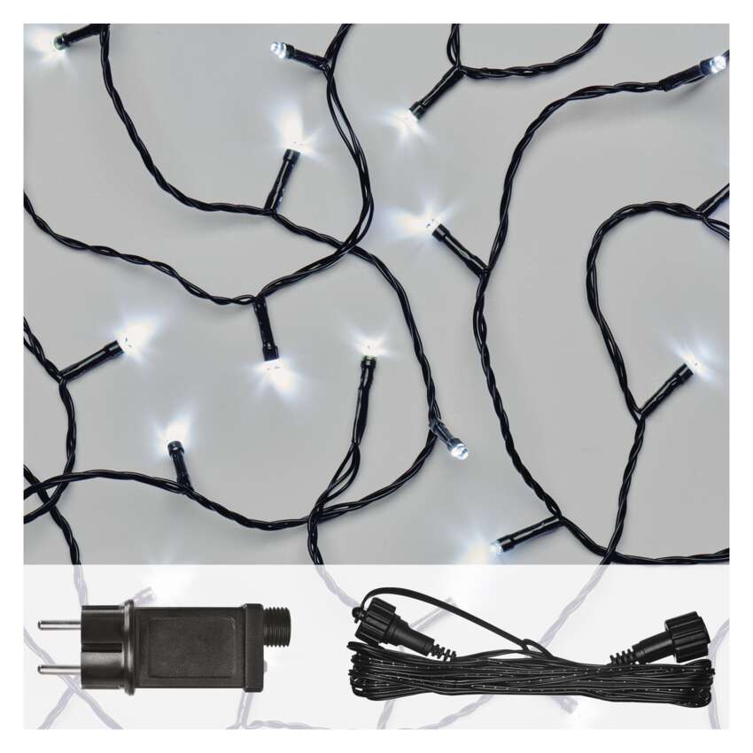 Osnovni komplet za povezovalne verige Standard, 10 m, zunanji, hladna bela, časovnik